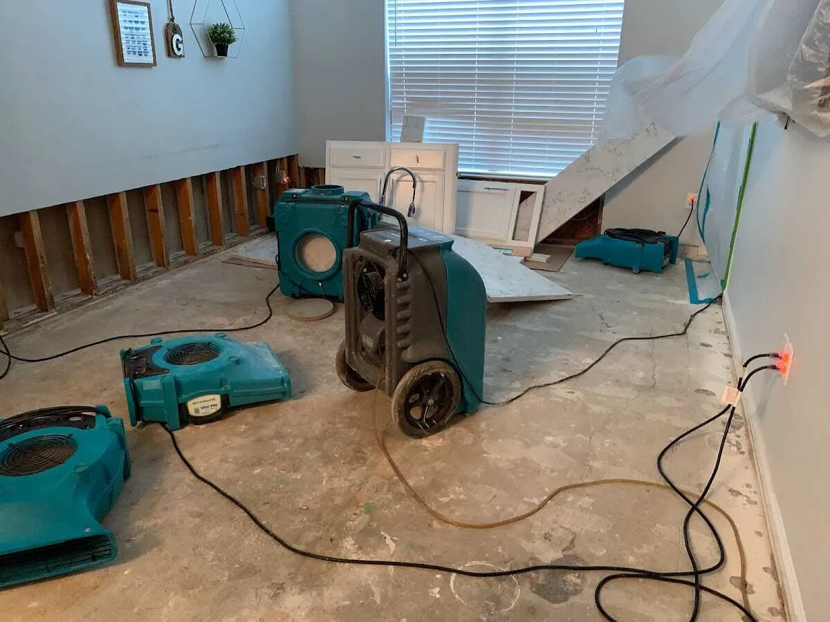Dehumidifier in flood-cut room for Water Extraction & Removal in Seaford